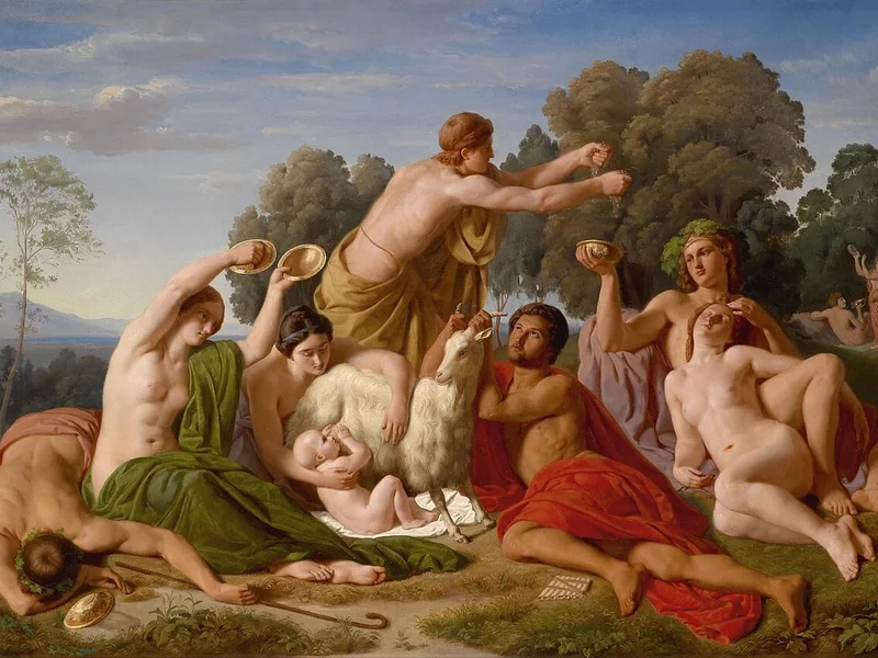 1822-Hermann Steinfurth - L'educazione di Giove sul monte Ida a Creta, 1846